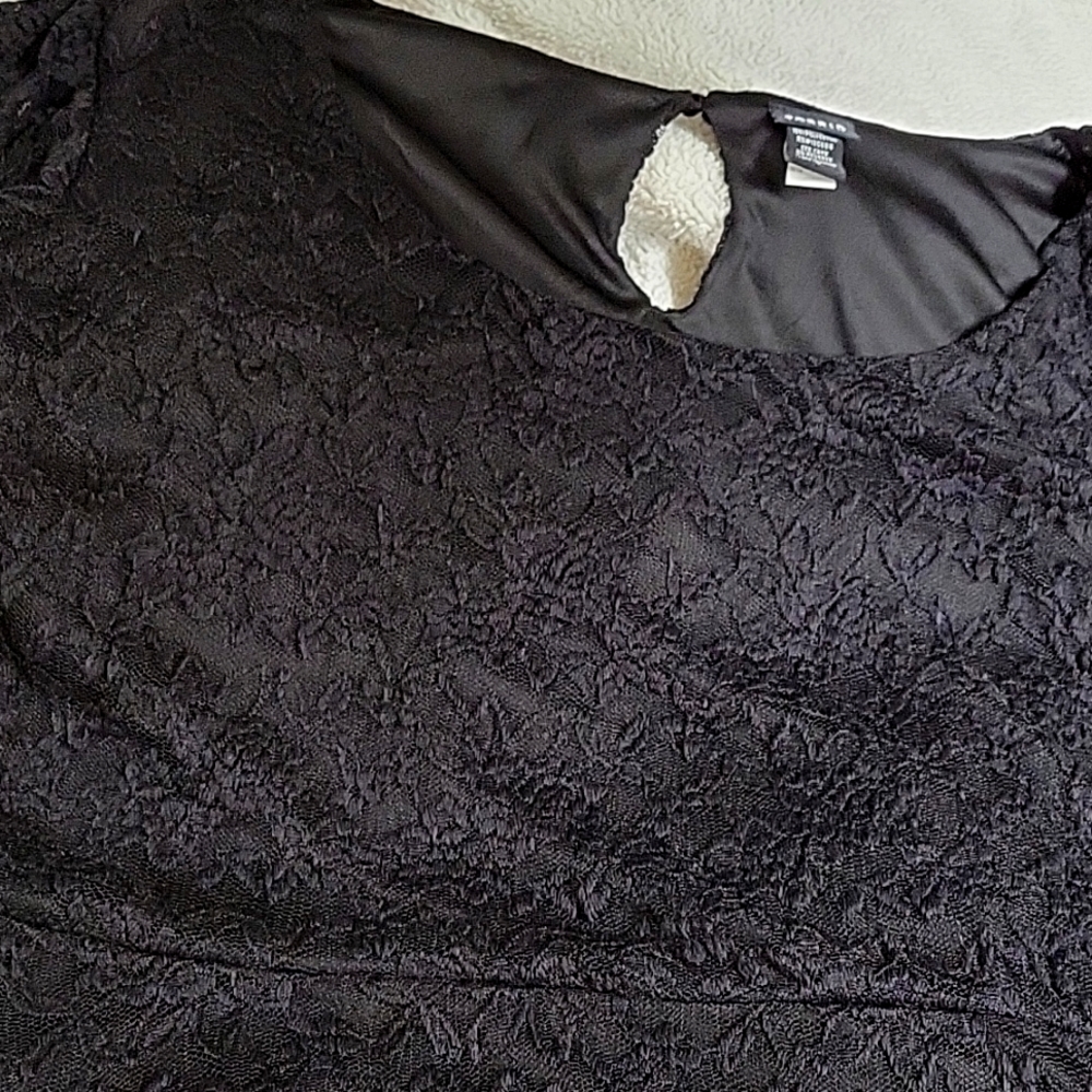 Black lace peplum top